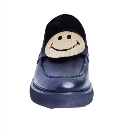 BNIB Smiley X Joshua Sanders Black Leather Loafer with Gold Smiley Size 9 - Picture 5 of 8